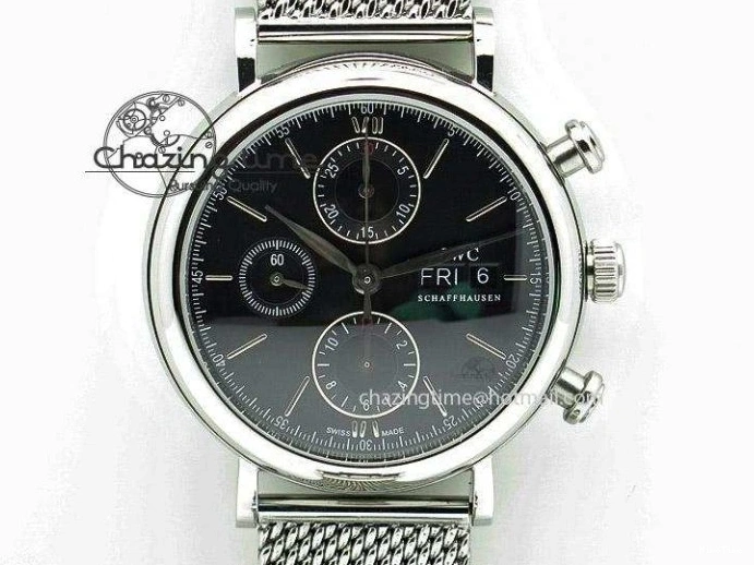 MIROTIME 0223 Premium Portugieser Perpetual Calendar IW503302 RG V9F 1:1 Best Edition Blue Dial on Black Leather Strap A 7098